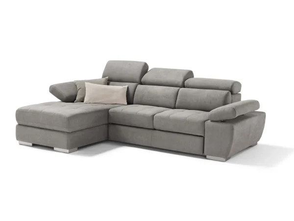 Divano con chaise loungue contenitore e panchetta estraibile modello Swamy - foto 2 di 4