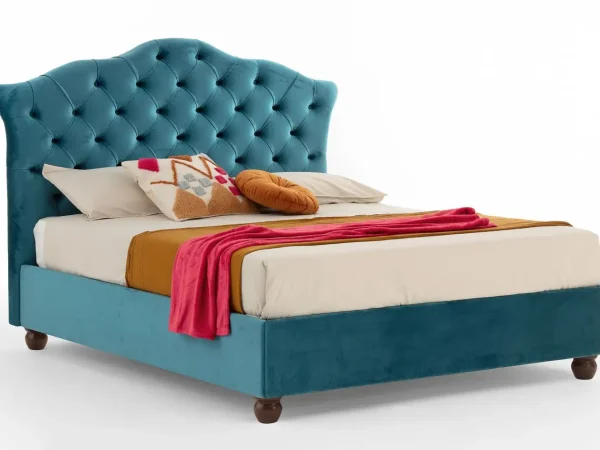 Letto classico matrimoniale Amalia in tessuto - foto 1 di 4