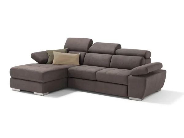 Divano con chaise loungue contenitore e panchetta estraibile modello Swamy - foto 1 di 4