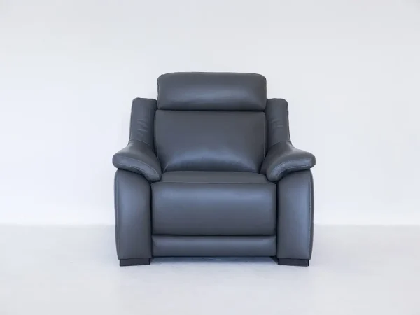 Poltrona con recliner elettrico in Vera Pelle modello Jean - foto 1 di 3