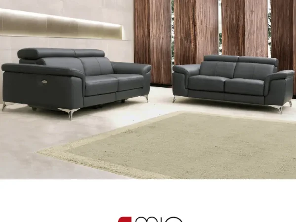 Divano 3 posti in Pelle con 2 recliner elettrici modello Riviera - foto 2 di 9