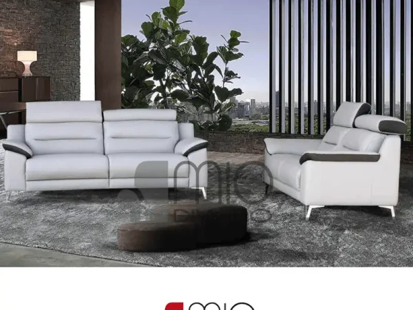 Divano 3 posti in Pelle con 2 recliner elettrici modello Togo - foto 1 di 5