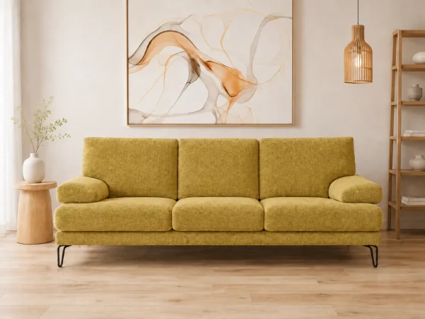 Divano Arcadia giallo, vista frontale