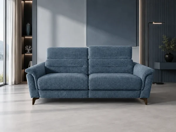 Divano Arsenya blu, vista frontale