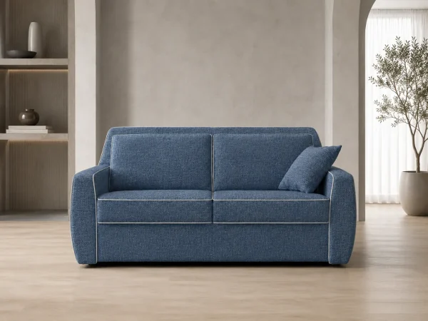 Divano Astra blu, vista frontale