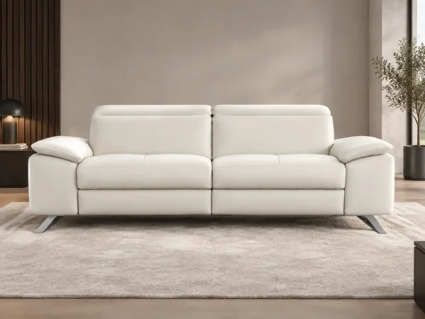 Divano Genius bianco, vista frontale