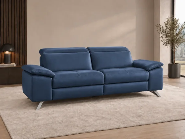 Divano Genius blu, vista di tre quarti Divano Genius blu, vista di tre quarti