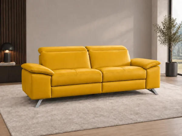 Divano Genius giallo, vista di tre quarti