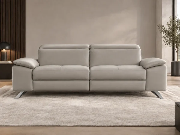 Divano Genius grigio, vista frontale
