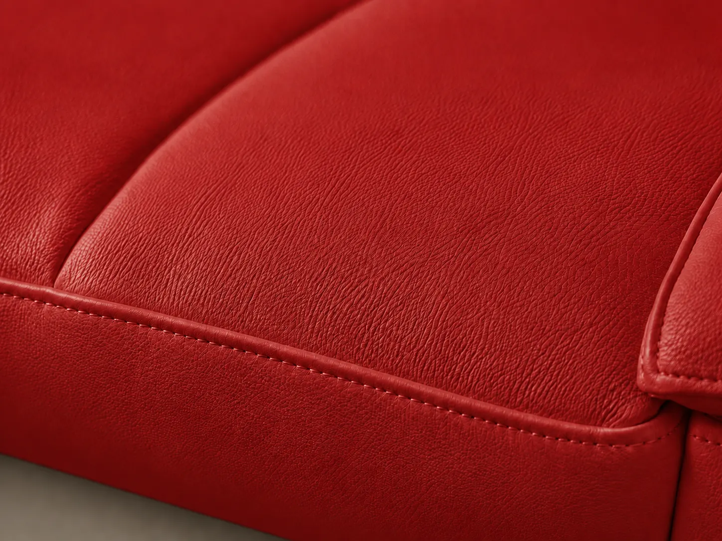 Divano Genius rosso, dettaglio del rivestimento Divano Genius rosso, dettaglio del rivestimento