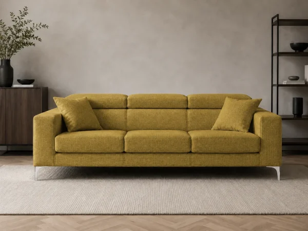 Divano Jessie giallo, vista frontale