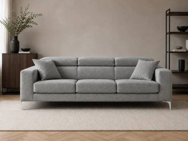 Divano Jessie grigio, vista frontale