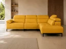 Divano Linus giallo, vista frontale