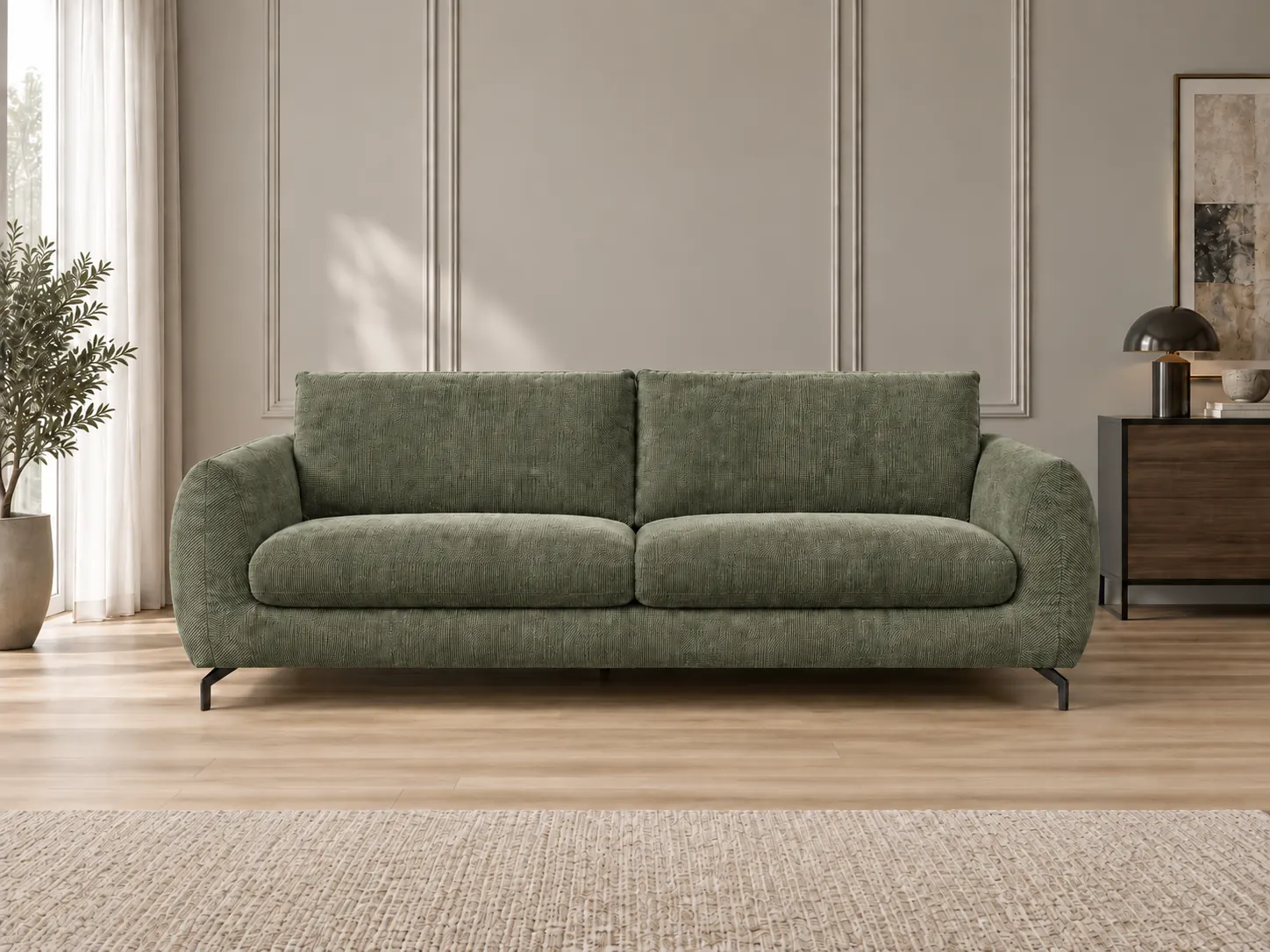 Divano Mango verde, vista frontale Divano Mango verde, vista frontale