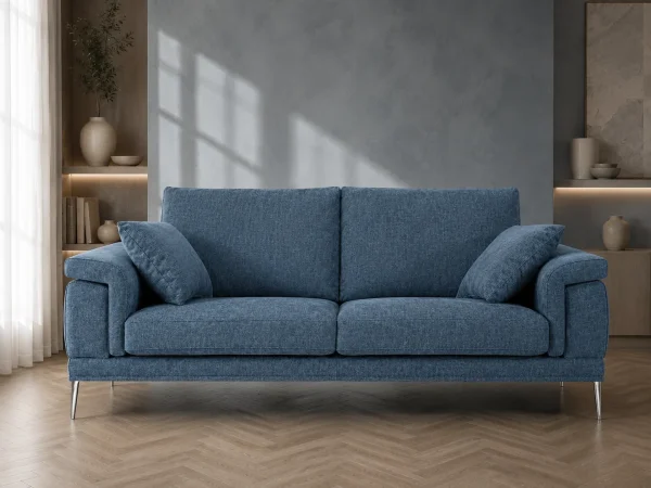 Divano Melbourne blu, vista frontale