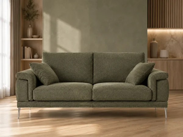 Divano Melbourne verde, vista frontale