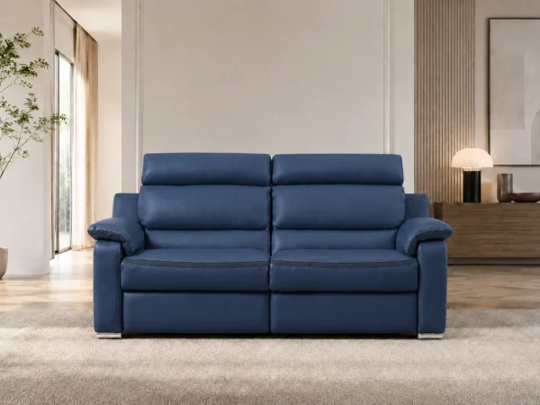 Divano Mercury blu, vista frontale