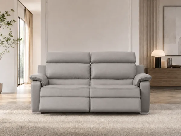 Divano Mercury grigio, vista frontale