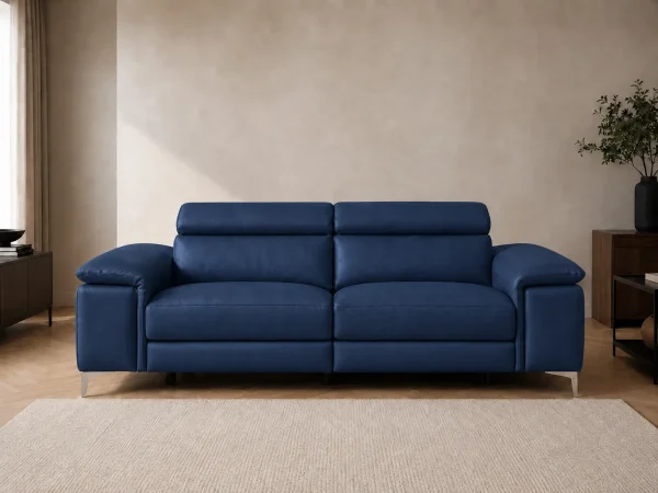 Divano Oscar blu, vista frontale