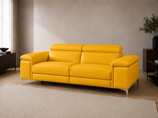 Divano Oscar giallo, vista di tre quarti
