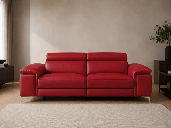 Divano Oscar rosso, vista frontale