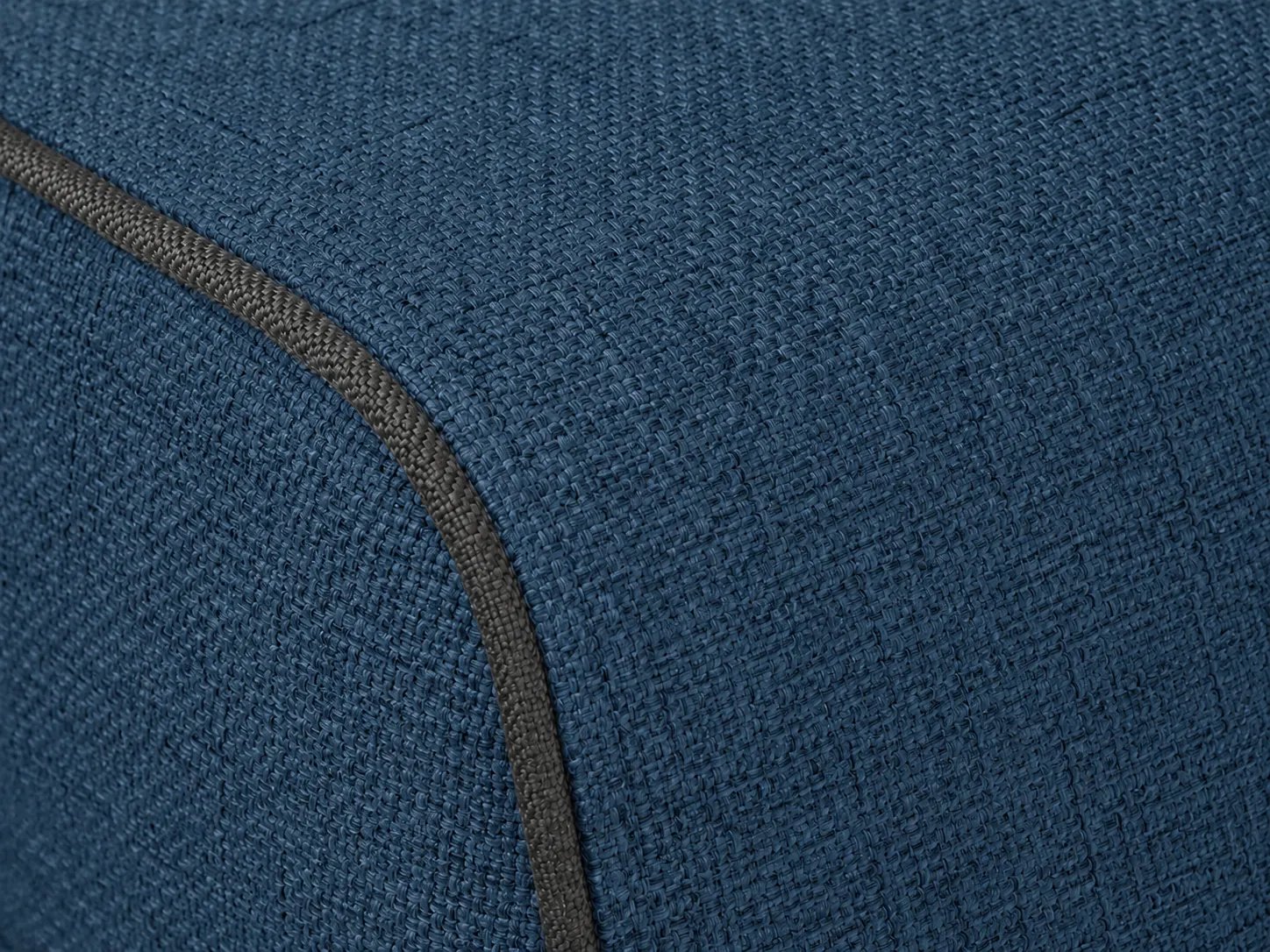 Divano Ronda blu, dettaglio del rivestimento Divano Ronda blu, dettaglio del rivestimento
