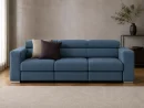 Divano Samira blu, vista frontale