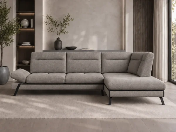 Divano Athena grigio, vista frontale